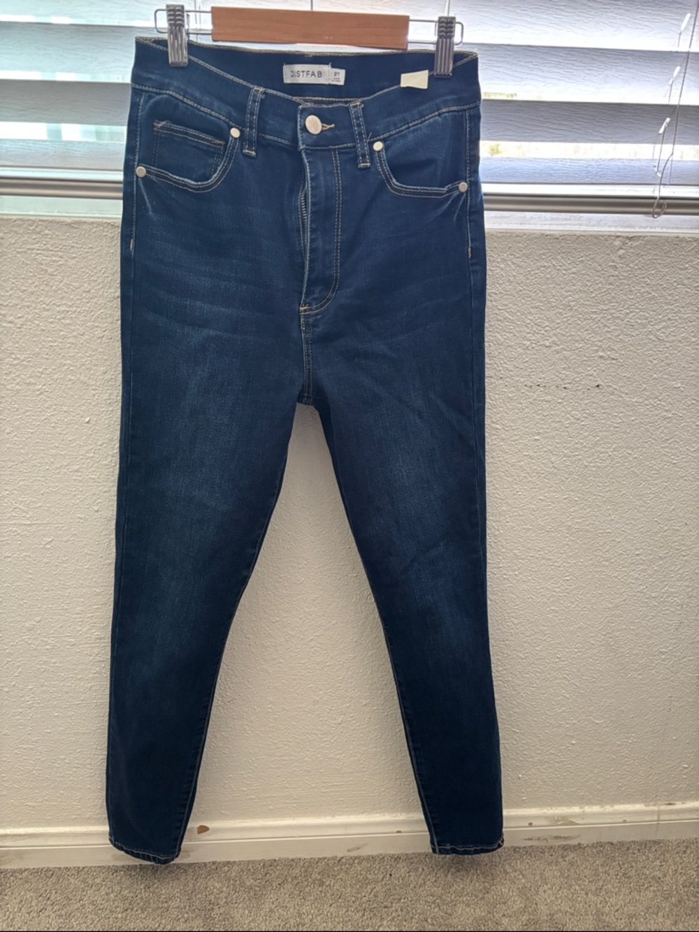 JustFab Dark Blue Skinny Jeans for women